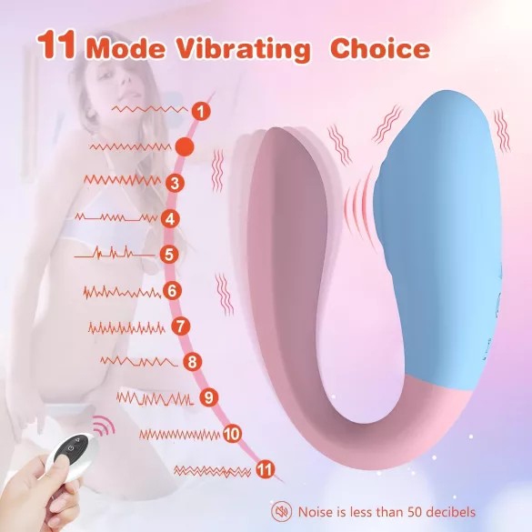 Mrow 03 - Akku, wasserdichtes Paarvibrator (blau-pink)