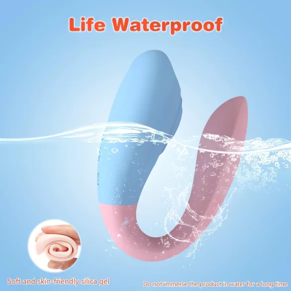 Mrow 03 - Akku, wasserdichtes Paarvibrator (blau-pink)