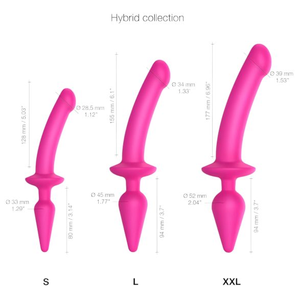 Strap-on-me Switch Halb-Realistischer L - 2in1 Silikon-Dildo (rosa)