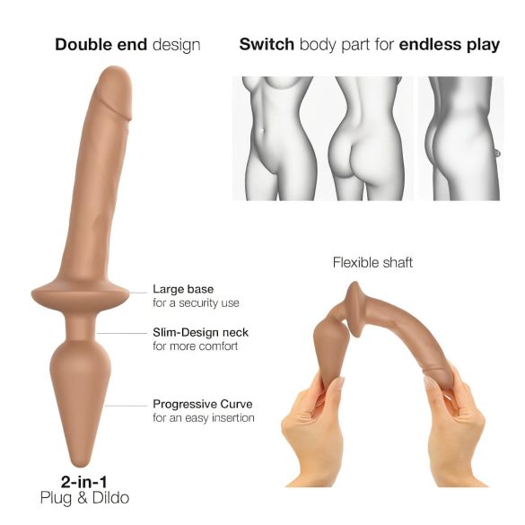 Strap-on-me Swith Realistic L - 2in1 Silikon Dildo (Natur)