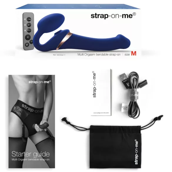 Strap-on-me M - Aufsteckbarer, Luftwellen-Vibrator (blau)