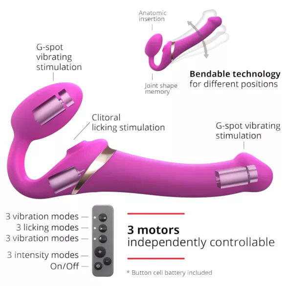 Strap-on-me S - Anlegbarer Luftwellenvibrator (pink)