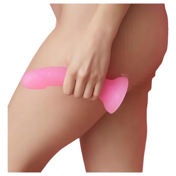Dildolls Glitzy - Silikondildo mit Saugnapf (Pink)