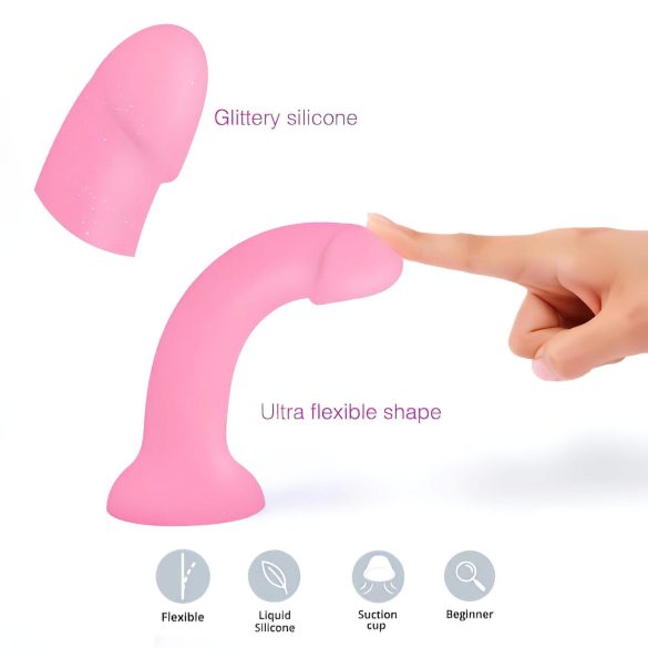 Dildolls Glitzy - Silikondildo mit Saugnapf (Pink)