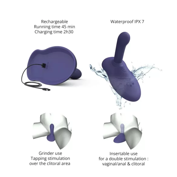 Love to Love GoFast - Stoß- und Klitorisvibrator mit Saugnapf (blau)