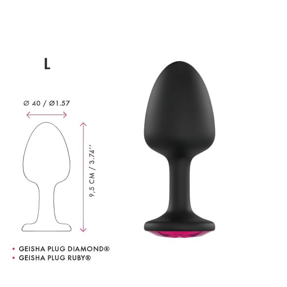 Dorcel Geisha Plug Ruby L - Analplug mit pinkem Stein (schwarz)