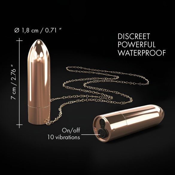 Dorcel - Wiederaufladbarer, wasserdichter Vibrator-Halskette (Roségold)