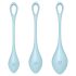 Satisfyer Yoni Power 2 - blauer Liebeskugel-Set (3-teilig)