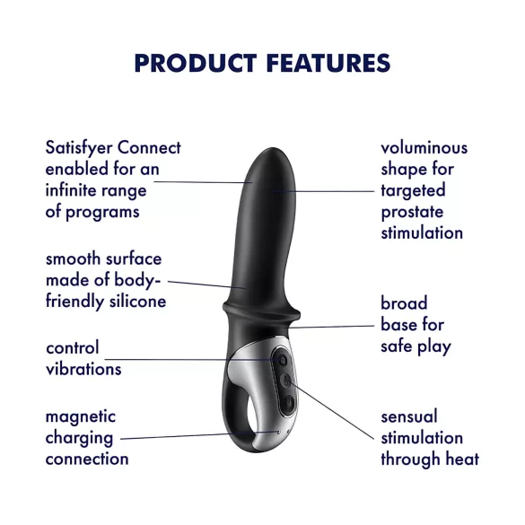 Satisfyer Hot Passion - App-gesteuerter, wärmender Analvibrator (schwarz)