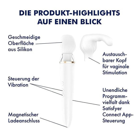 Satisfyer Double Wand-er - Intelligenter Massage-Vibrator (Weiß)