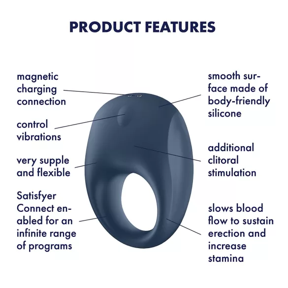 Satisfyer Strong One - Intelligenter Vibrations-Penisring (blau)
