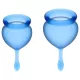 Satisfyer Feel Good - Silikon-Menstruationstassen-Set (blau, 2 Stück)