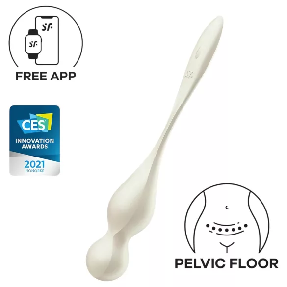 Satisfyer Love Birds 1 - App-gesteuerte vibrierende Liebeskugeln (weiß)