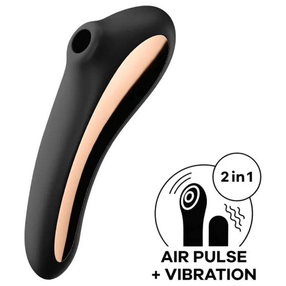 Satisfyer Dual Kiss - wiederaufladbarer Vibrator für Vagina und Klitoris (schwarz)