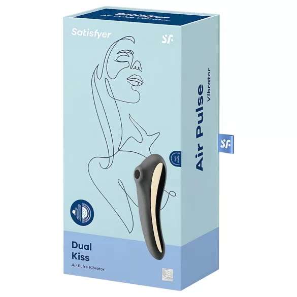 Satisfyer Dual Kiss - wiederaufladbarer Vibrator für Vagina und Klitoris (schwarz)