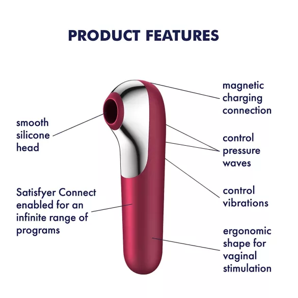 Satisfyer Dual Love - App-gesteuerter Klitorisvibrator (rot)