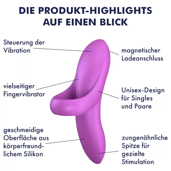 Satisfyer Bold Lover - Wiederaufladbarer wasserdichter Finger-Vibrator (Pink)
