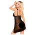 Penthouse After Sunset - Transparenter Babydoll und Tanga (Schwarz) - M/L
