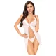 Penthouse After Sunset - Transparente Babydoll und String (Weiß) - L/XL