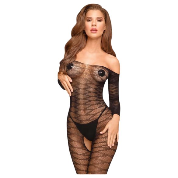 Penthouse Dreamy Diva - Zickzack-Carmen-Jumpsuit (schwarz)