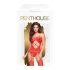 Penthouse Hot Nightfall - Wellenmuster, offenes Netz-Set (rot)
