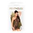 Penthouse Bombshell - Schimmerndes, durchsichtiges Kleid und Tanga (Schwarz)