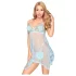 Penthouse Naughty Doll - Spitzenkleid & String (blau) - M/L