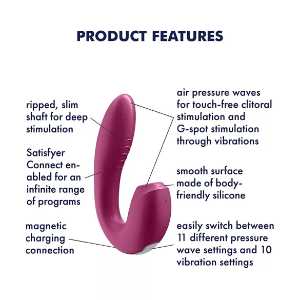 Satisfyer Sunray - Akku 2-in-1 Vibrator mit Luftdruckwellen (rot)