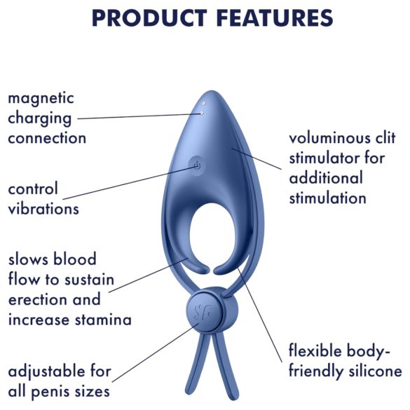 Satisfyer Sniper - Akku Penisring mit Vibration (Blau)