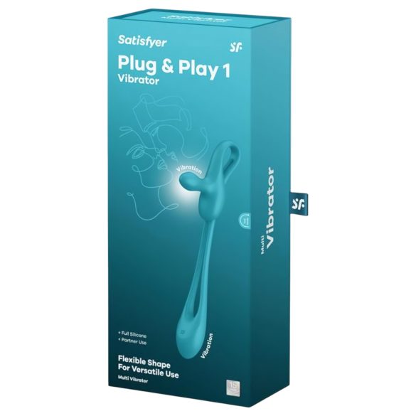 Satisfyer Plug & Play - Wiederaufladbarer Analvibrator & Penisring (blau)