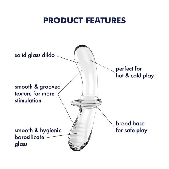 Satisfyer Double Crystal - doppelseitiger Glas-Dildo (transparent)