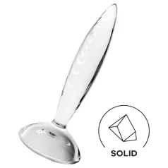   Satisfyer Sparkling Crystal - gerippter Glasdildo (transparent)