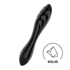   Satisfyer Dazzling Crystal 1 - doppelseitiger Glas-Dildo (schwarz)