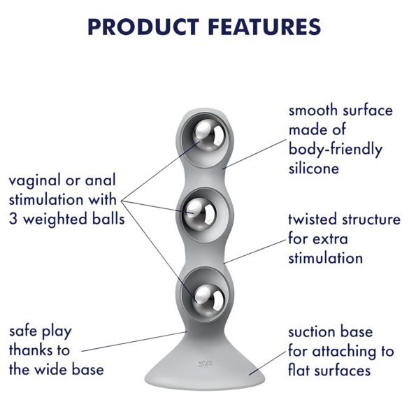 Satisfyer Triple Ball-R - Perlendildo (grau)
