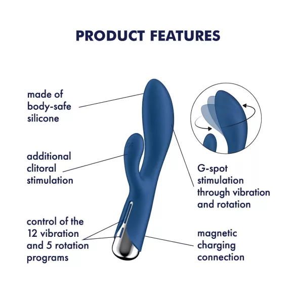 Satisfyer Spinning Rabbit 1 - rotierender Klitoris-Vibrator (blau)