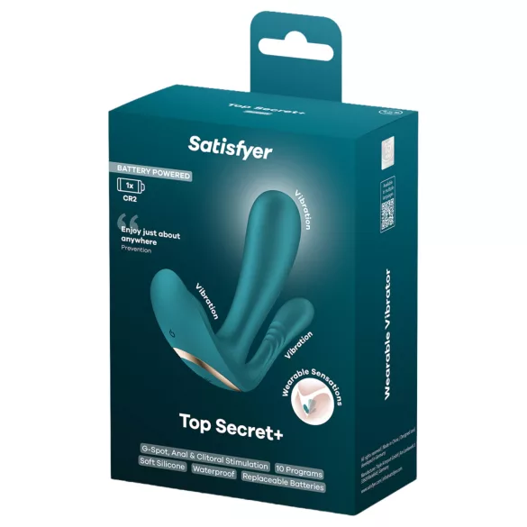 Satisfyer Top Secret+ - tragbarer Vibrator mit 3 Armen (grün)