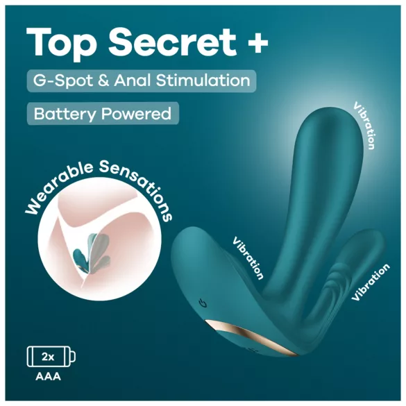 Satisfyer Top Secret+ - tragbarer Vibrator mit 3 Armen (grün)