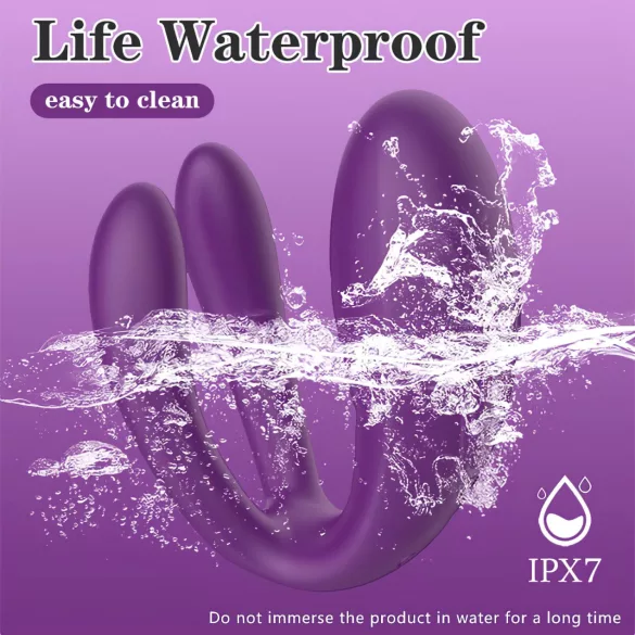 Mrow - Akku, wasserdichter 3-Motoren Duo-Vibrator (lila)