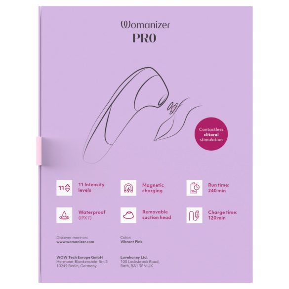 Womanizer Pro - Luftwellen-Klitoris-Stimulator (Pink)