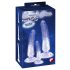 Crystal Clear - Analdildo Trainer Set - 3 Stück (Transparent-Blau)