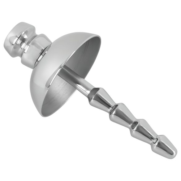 Penisplug – Metall, gerillt, Dilator (Silber)