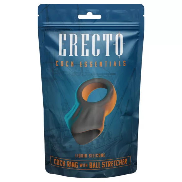Erecto - Penisring mit Hodenstrecker (schwarz)