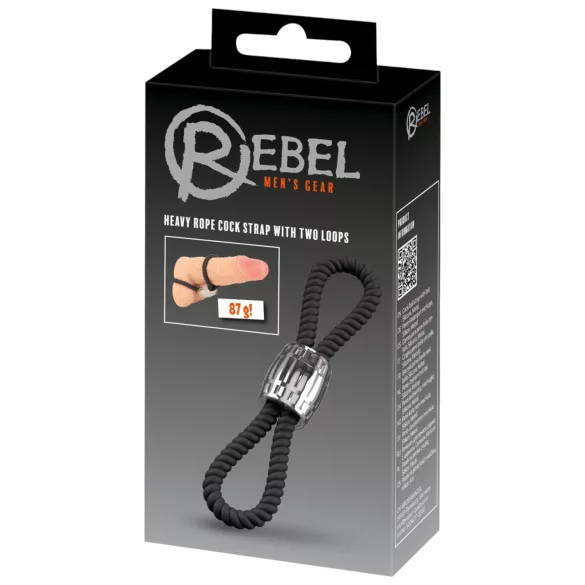 Rebel Cock Strap - verstellbare doppelte Penisschlaufe aus Silikon (87 g)