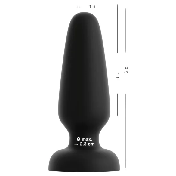 Black Velvets - Silikon Analplug mit Saugnapf (schwarz) - Größe L