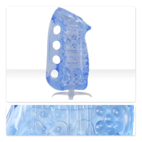 Fleshlight Fleshskins Grip Blue Ice - an beiden Enden offener Masturbator (blau)