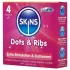 Skins - geripptes und genopptes Kondom (4 Stk)