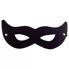 Rouge - Echte Leder Augenmaske Offen (Schwarz)