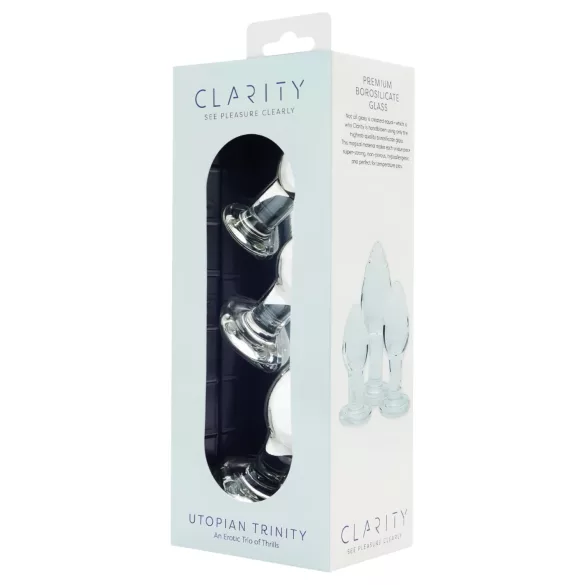 Clarity Utopian Trinity - Glas-Analplug-Set (transparent)