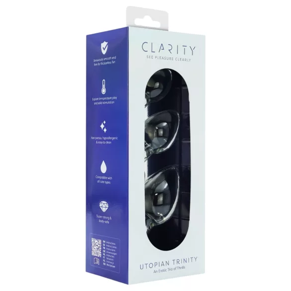 Clarity Utopian Trinity - Glas-Analplug-Set (transparent)