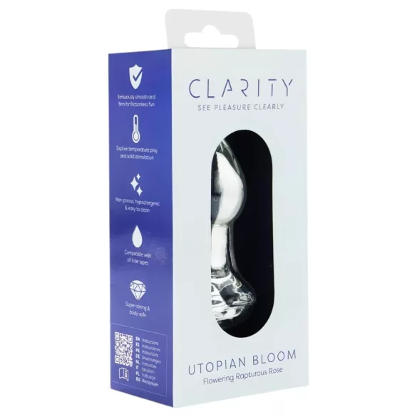 Clarity Utopian Bloom - Glas-Analplug (transparent)
